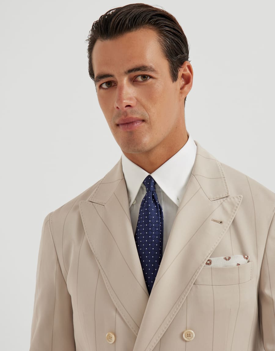 Corbata con motivo jacquard Azul Aviación Hombre - Brunello Cucinelli