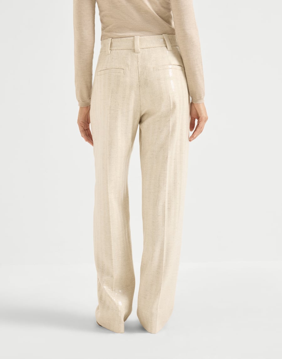 Dazzling chevron trousers Buff Woman - Brunello Cucinelli