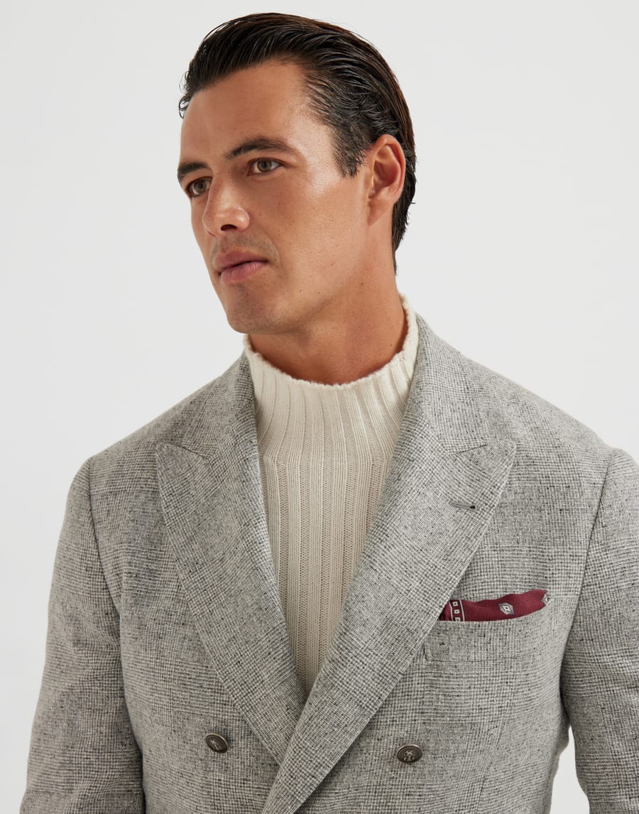 Prince of Wales deconstructed blazer Light Grey Man - Brunello Cucinelli