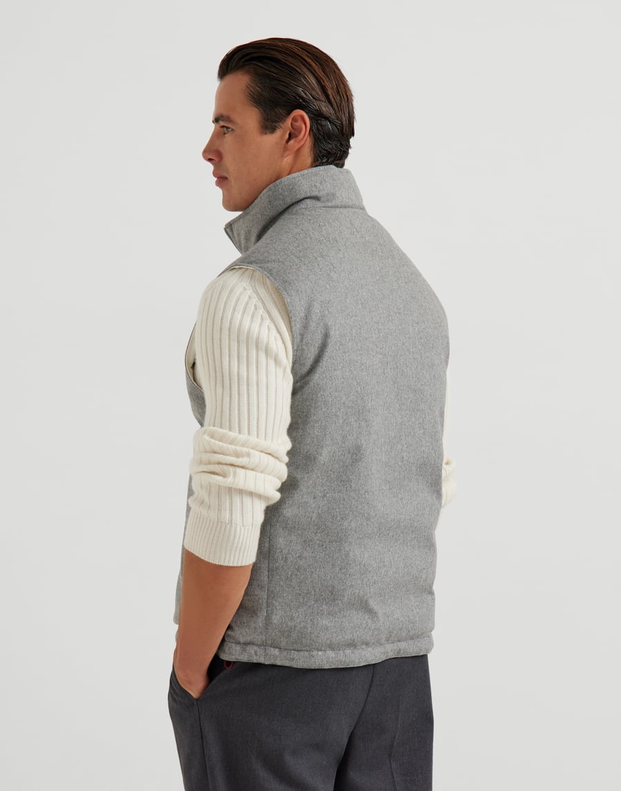 Bonded wool down vest Grey Man - Brunello Cucinelli