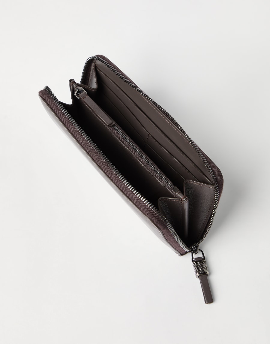 Кошелек из телячьей кожи с цепочкой Мониль Темный Шоколад Женщина - Brunello Cucinelli