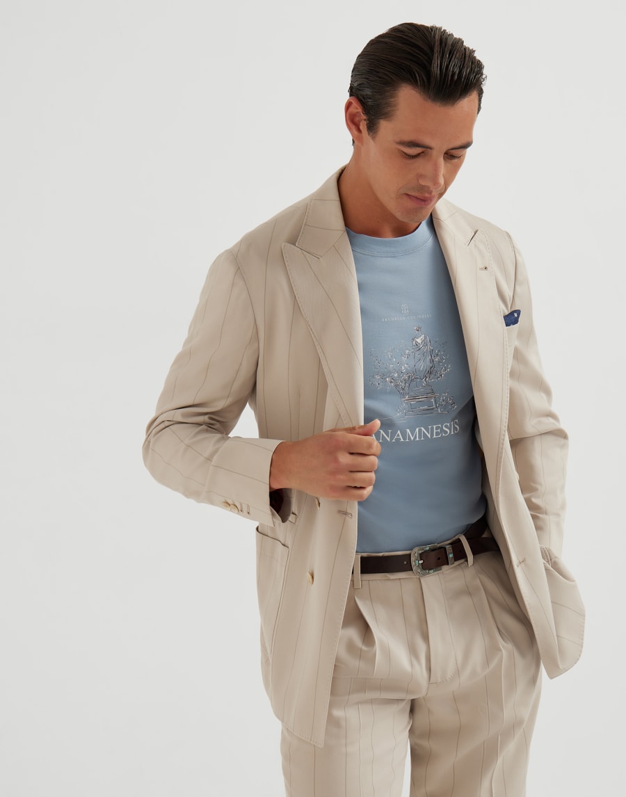 Jersey T-shirt Azure Man - Brunello Cucinelli