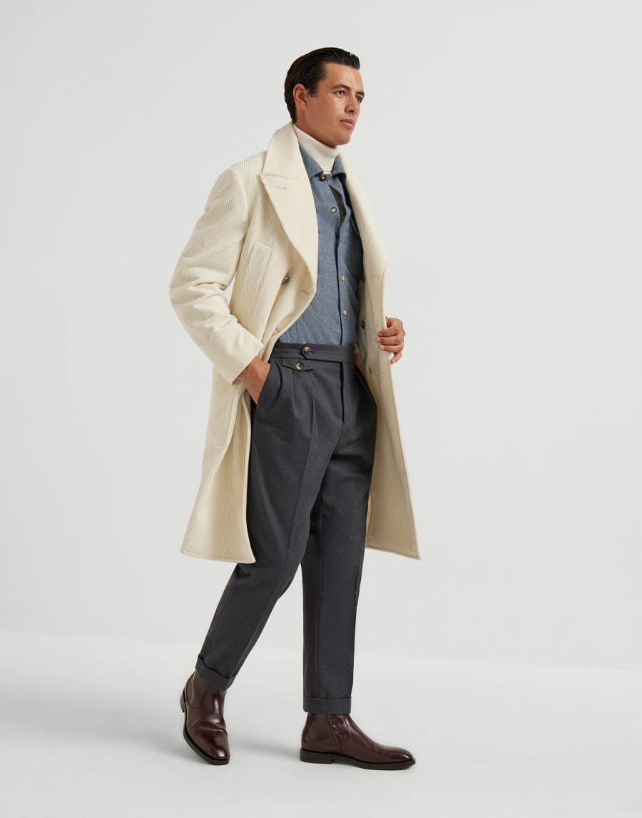 버진 울 플란넬 오버셔츠 데님 남성 - Brunello Cucinelli