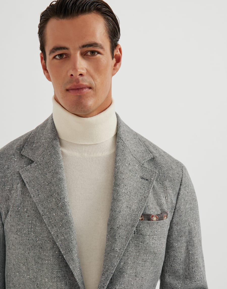 Deconstructed Cavallo blazer Light Grey Man - Brunello Cucinelli