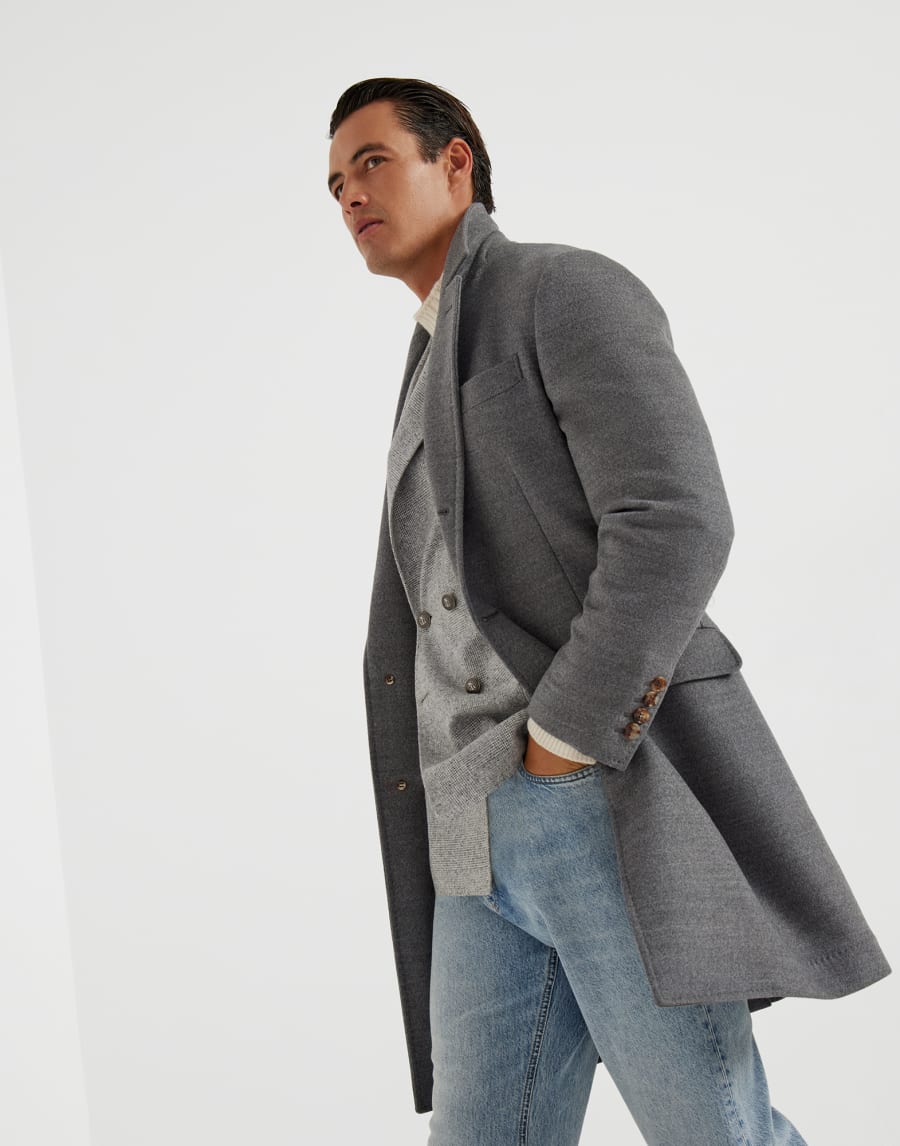 Handcrafted coat Medium Grey Man - Brunello Cucinelli