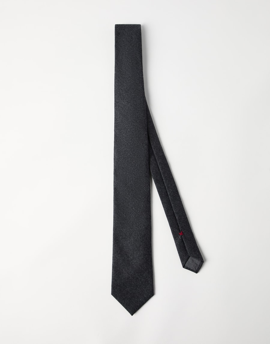Flannel necktie Dark Grey Man - Brunello Cucinelli
