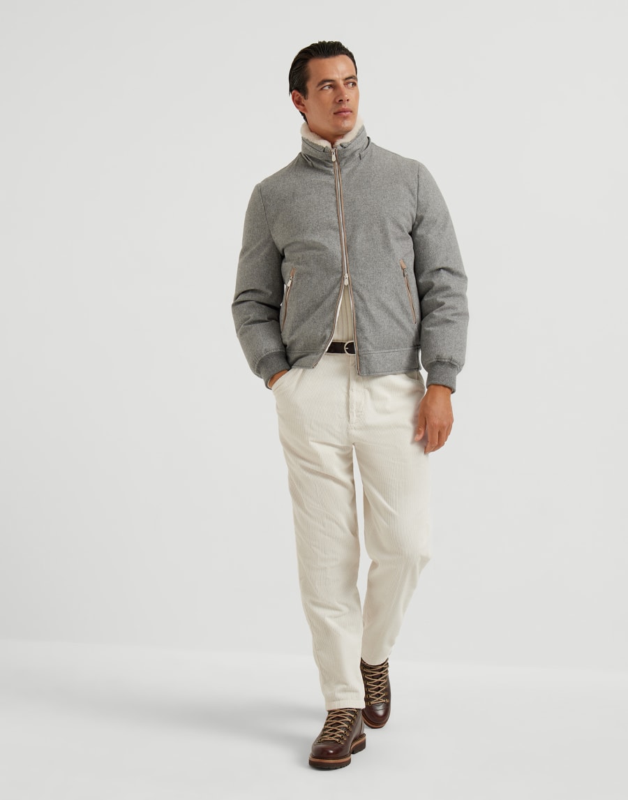 Piumino con cappuccio staccabile Grigio Chiaro Uomo - Brunello Cucinelli