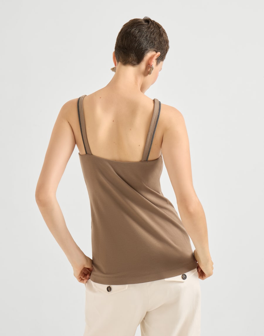 Top aus Jersey Hellbraun Damen - Brunello Cucinelli