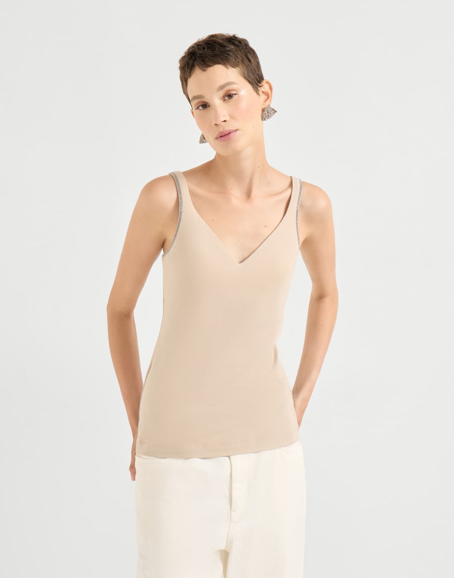 Jersey top Beige Woman - Brunello Cucinelli