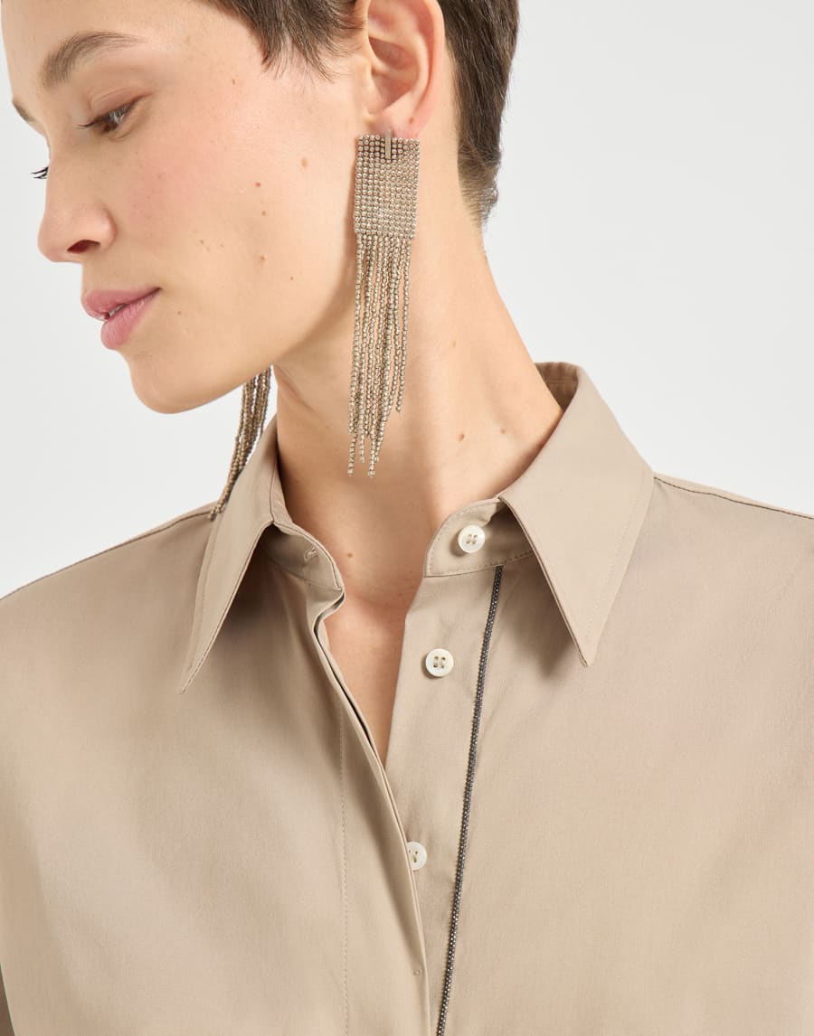 Camisa de popelina stretch Beige Mujer - Brunello Cucinelli