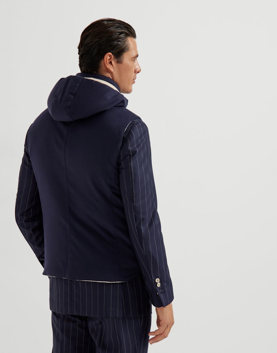 Daunenjacke aus Kaschmir und Vikunja Navy-Blau Herren - Brunello Cucinelli
