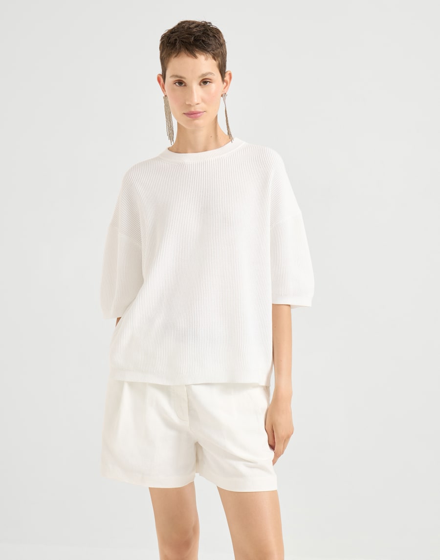 Maglia a costa inglese Panama Donna - Brunello Cucinelli