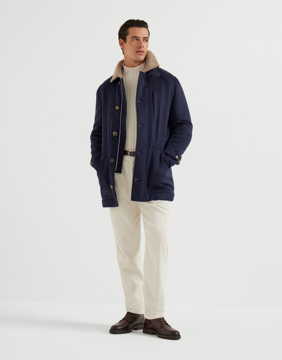 Mantel aus Kaschmir und Vikunja Navy-Blau Herren - Brunello Cucinelli