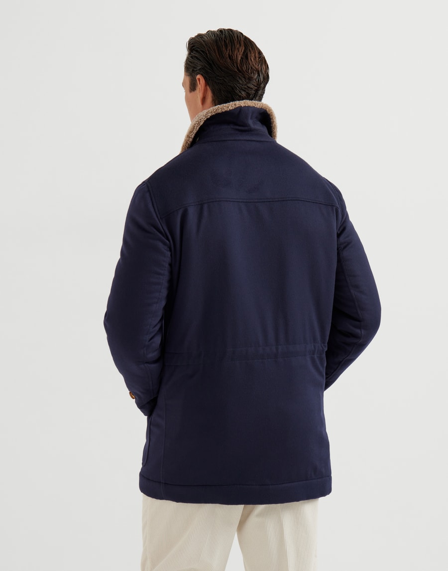 Mantel aus Kaschmir und Vikunja Navy-Blau Herren - Brunello Cucinelli