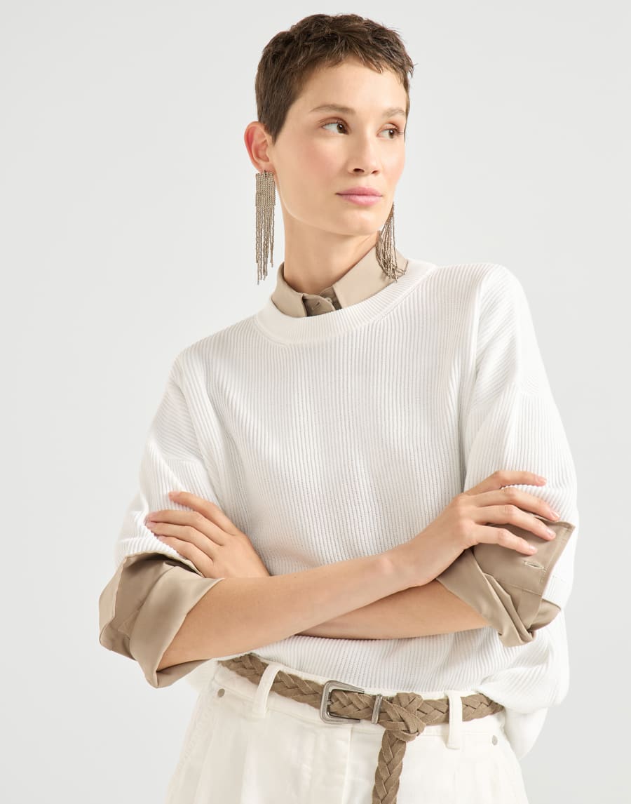 Maglia a costa inglese Panama Donna - Brunello Cucinelli
