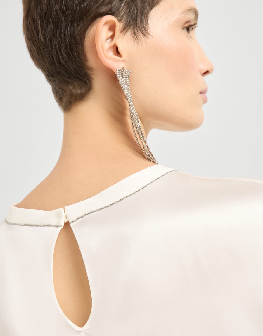 缎面T恤衫 自然色 女款 - Brunello Cucinelli