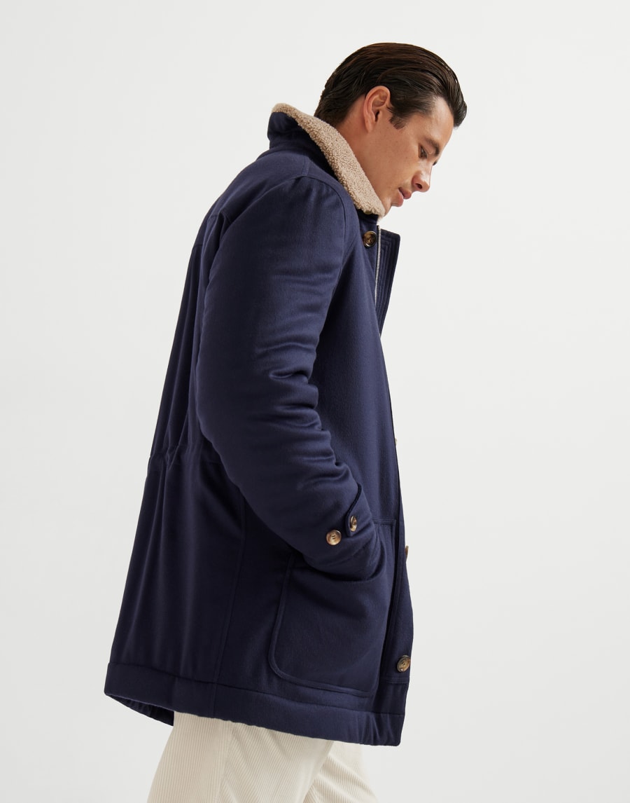 Cappotto in cashmere e vicuña Blu Navy Uomo - Brunello Cucinelli