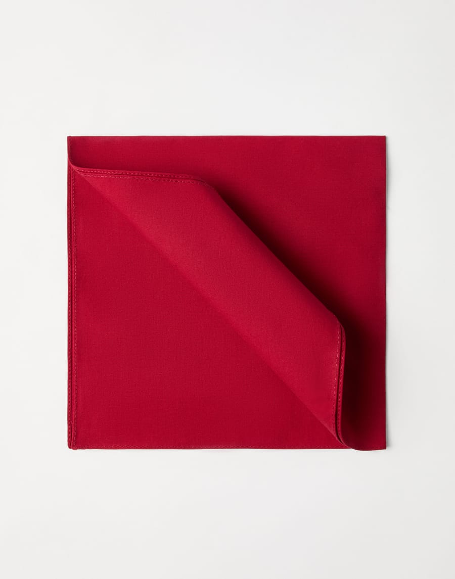 Cotton pocket square Red Man - Brunello Cucinelli