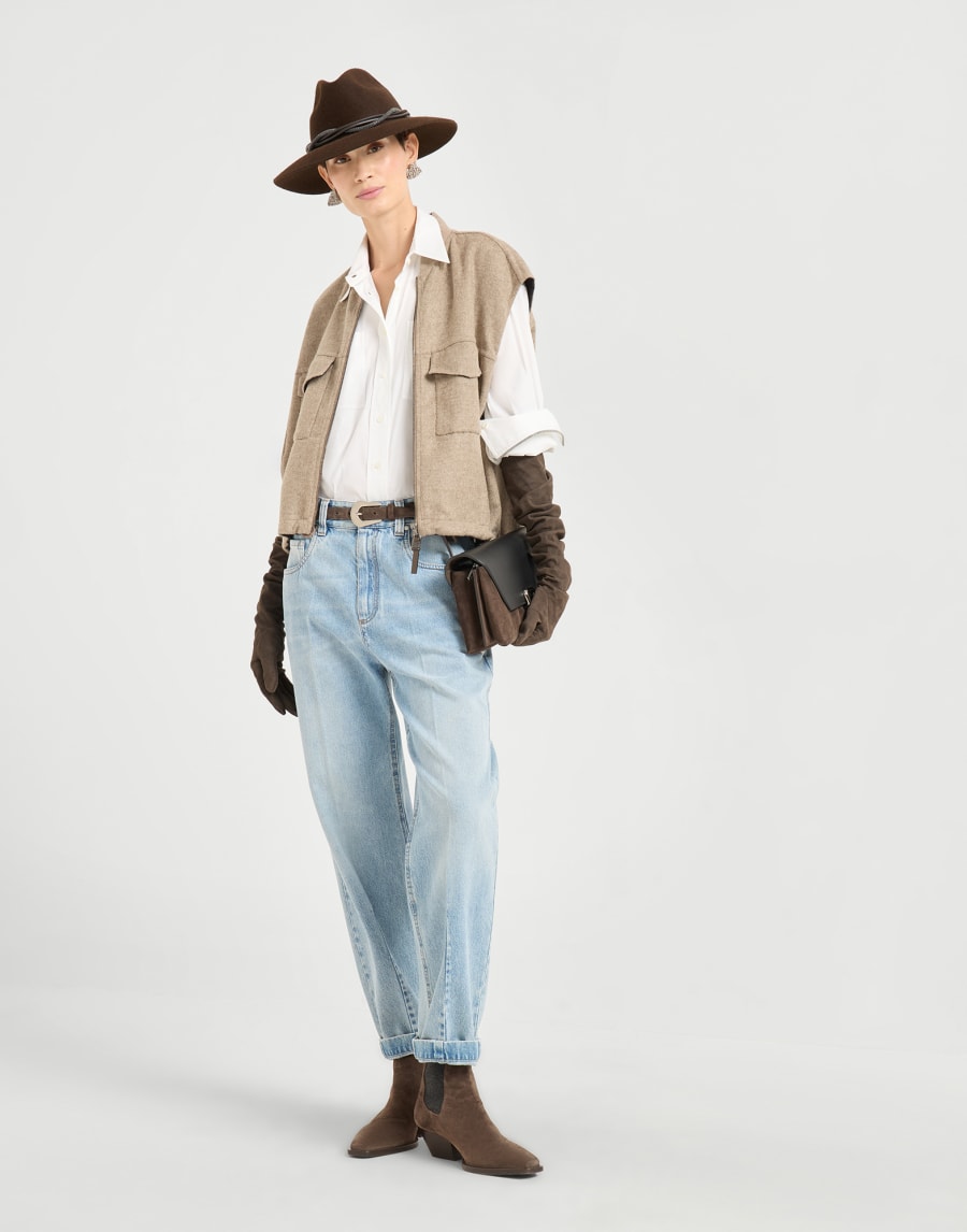 Shirt with monili White Woman - Brunello Cucinelli