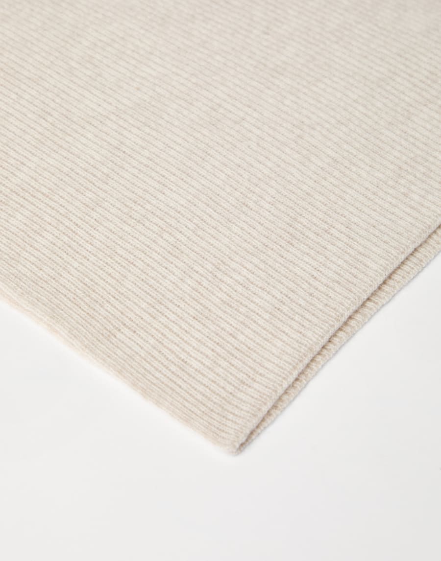 Strickschal aus Kaschmir Auster Damen - Brunello Cucinelli