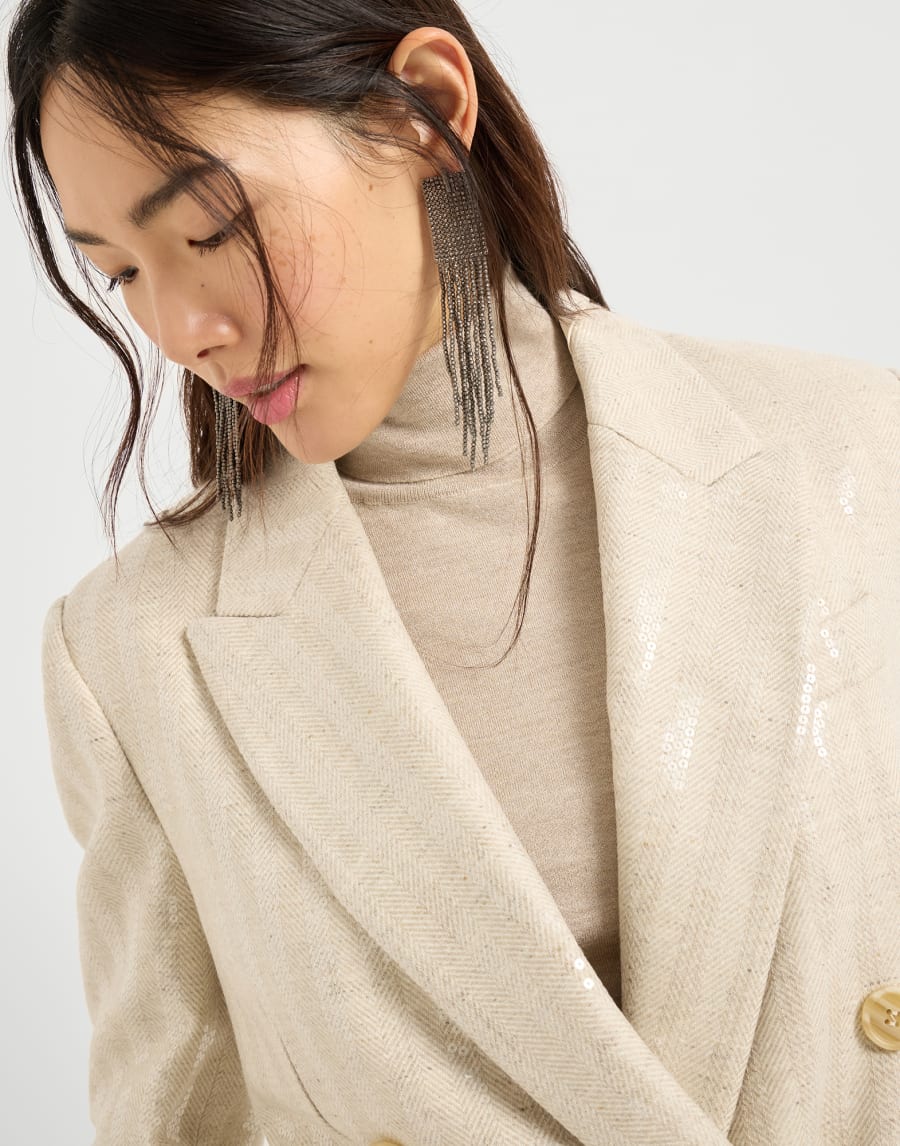 Dazzling chevron blazer Buff Woman - Brunello Cucinelli