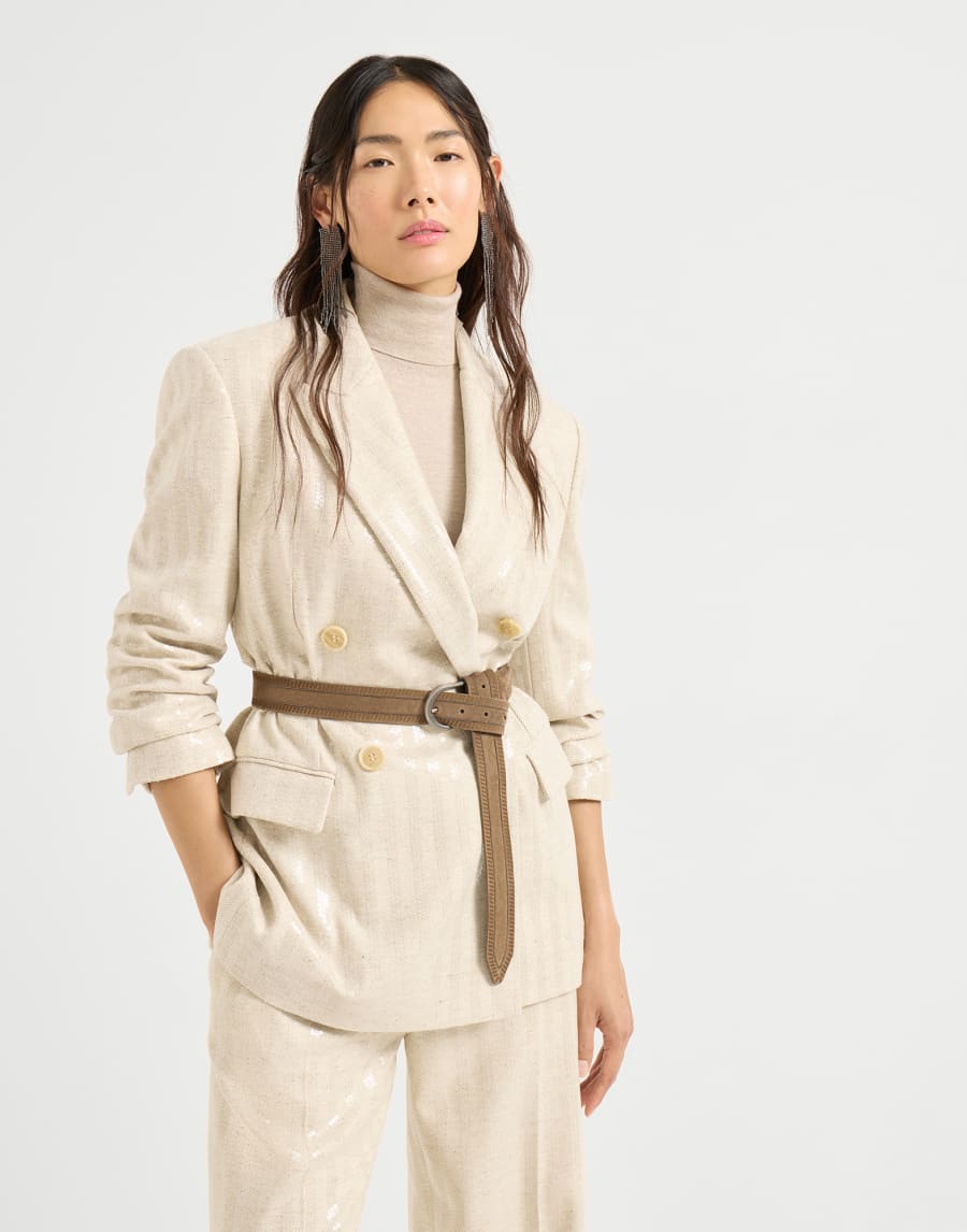 Dazzling chevron blazer Buff Woman - Brunello Cucinelli
