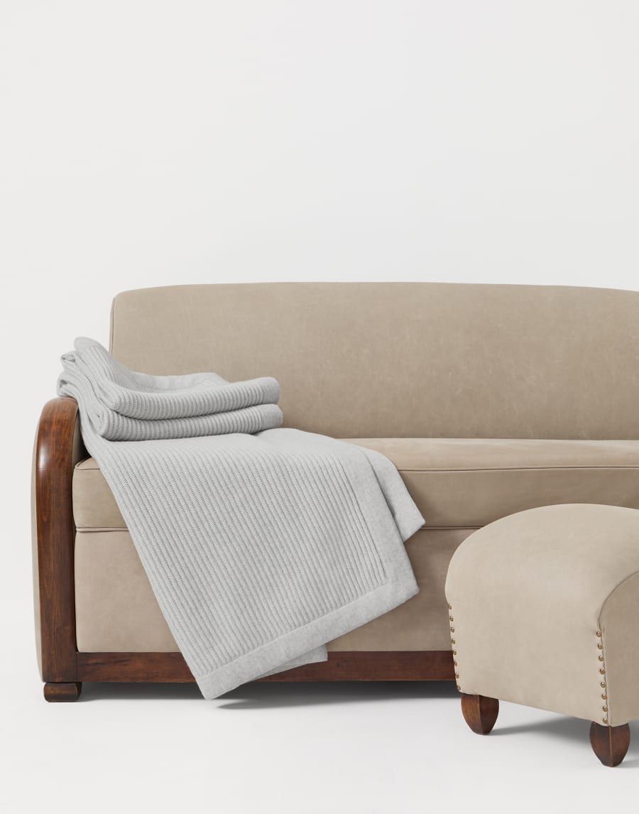 Cashmere throw Fog Lifestyle - Brunello Cucinelli