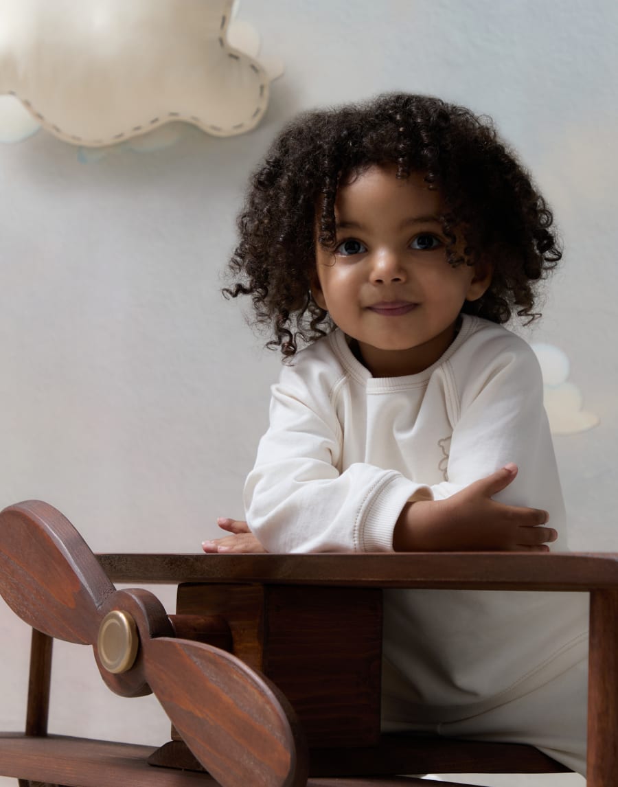 French terry Baby Bernie sweatshirt White Baby - Brunello Cucinelli