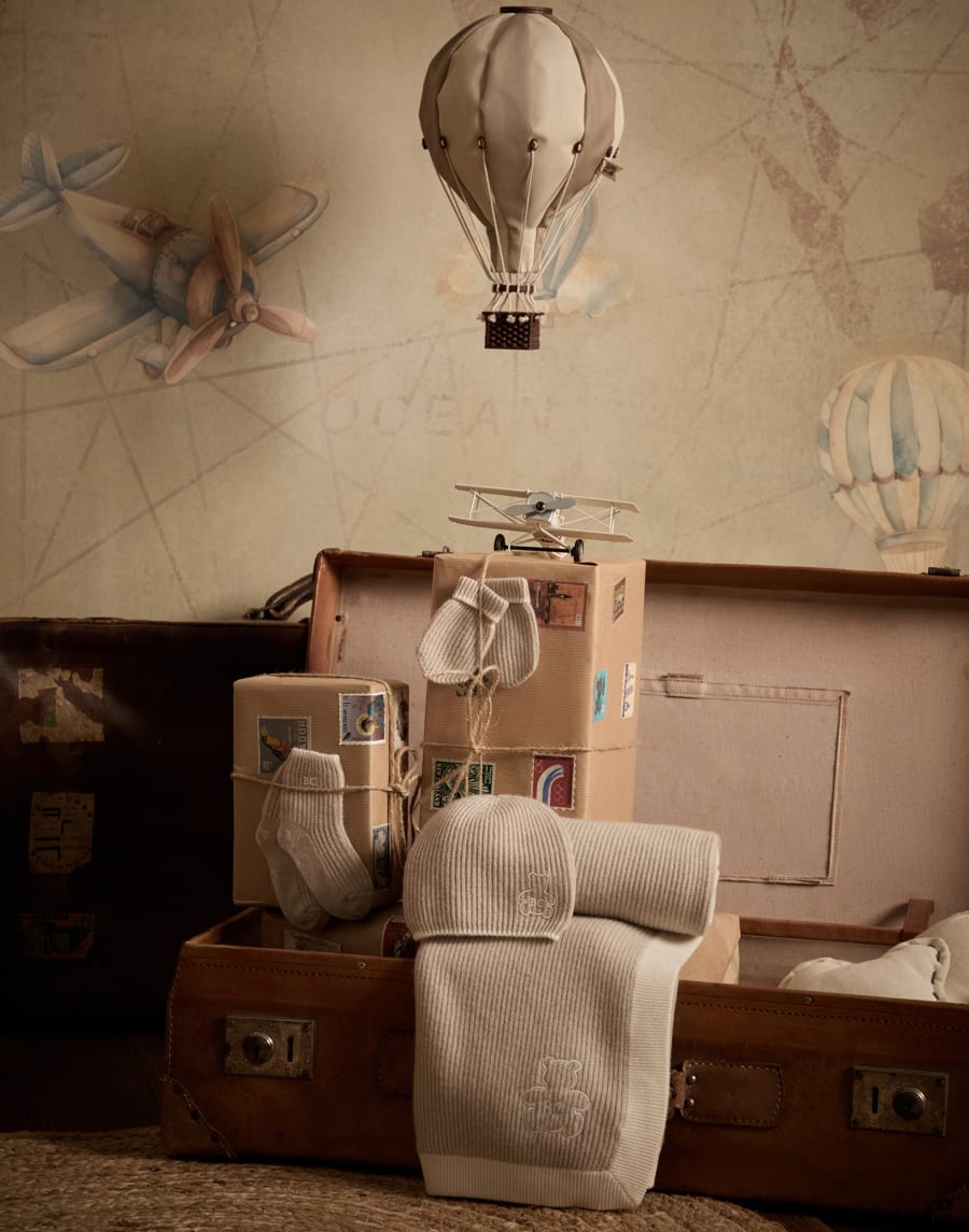 Copertina Baby Bernie a coste Beige Baby - Brunello Cucinelli