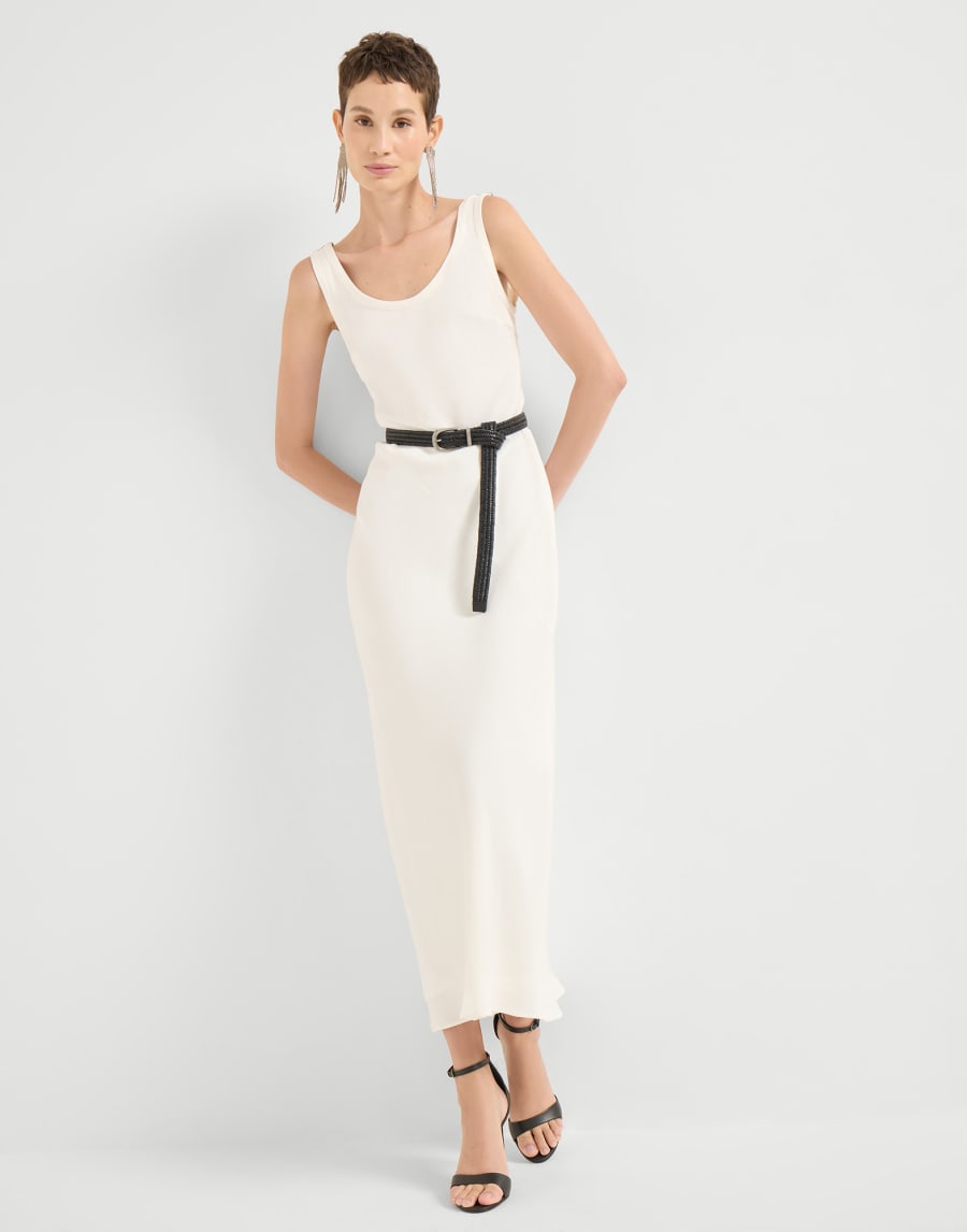 Fluid twill Tank dress White Woman - Brunello Cucinelli
