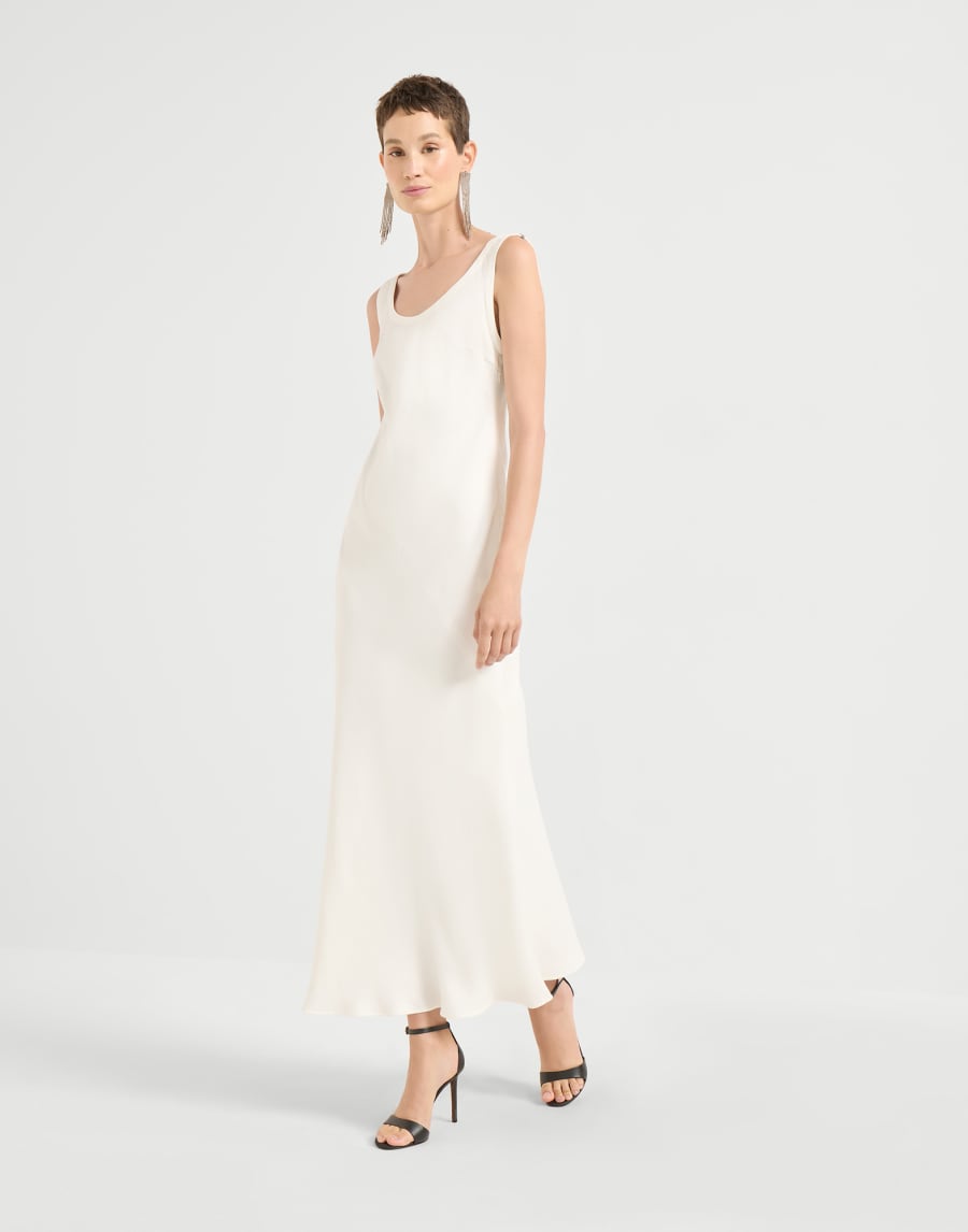 Fluid twill Tank dress White Woman - Brunello Cucinelli