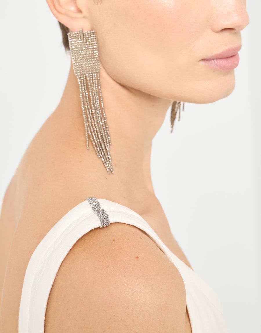 Fluid twill Tank dress White Woman - Brunello Cucinelli