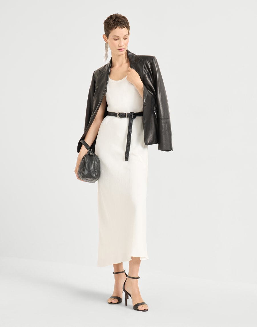 Fluid twill Tank dress White Woman - Brunello Cucinelli