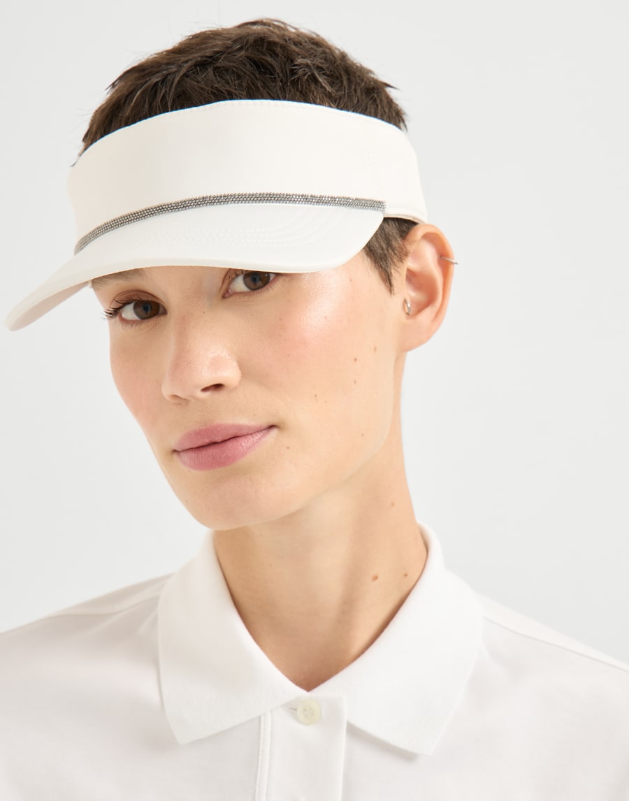 Nylon visor with monili White Woman - Brunello Cucinelli
