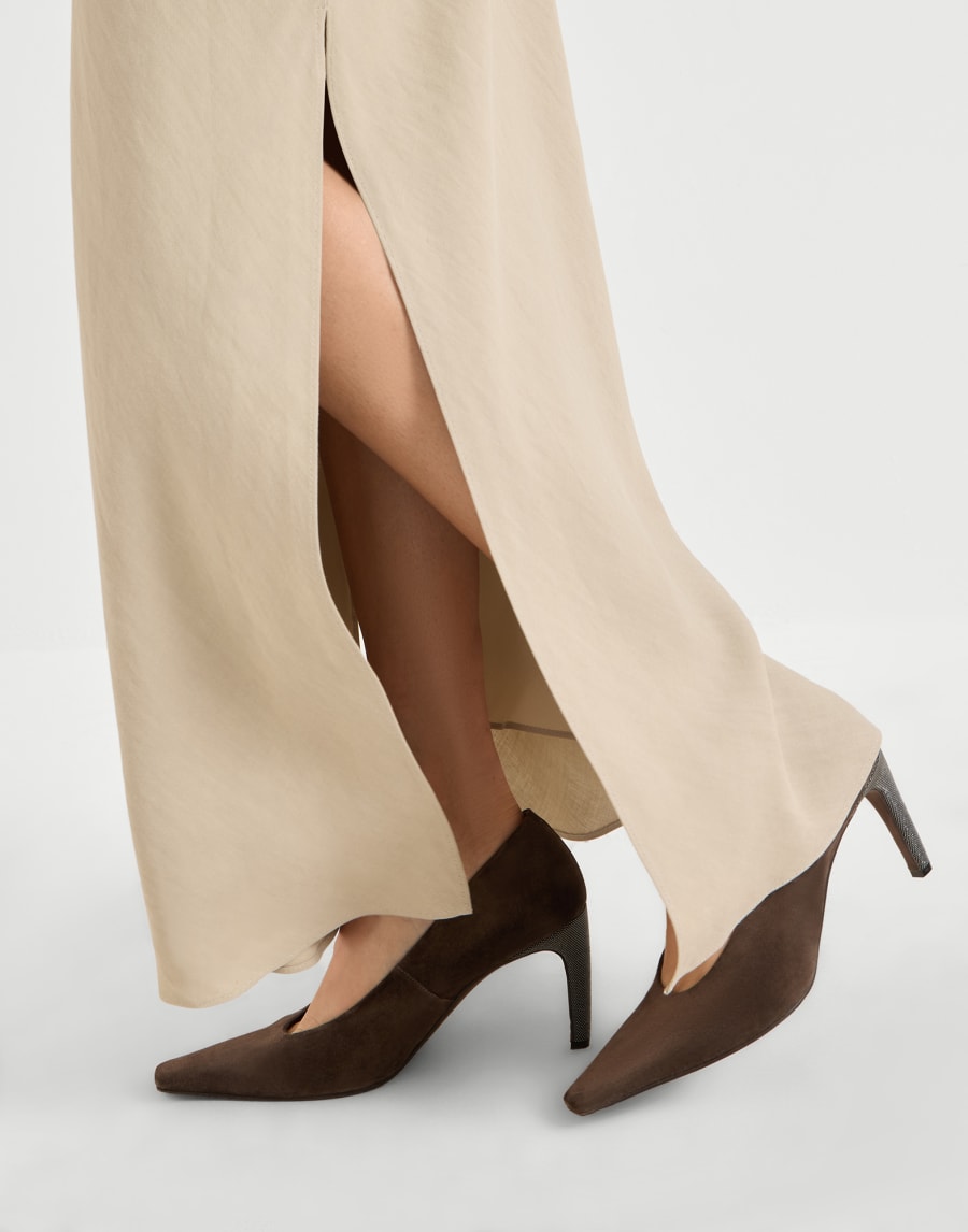 Falda Bias-Cut Beige Claro Mujer - Brunello Cucinelli