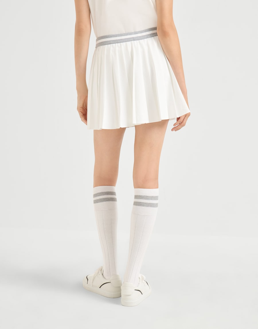 Pleated skirt with logo White Woman - Brunello Cucinelli