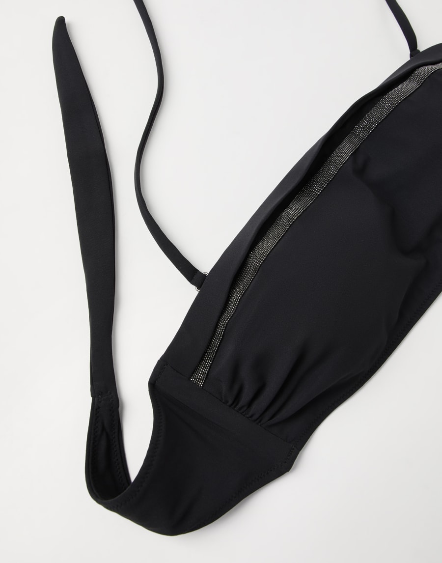 Bikini bandeau top with monili Black Woman - Brunello Cucinelli