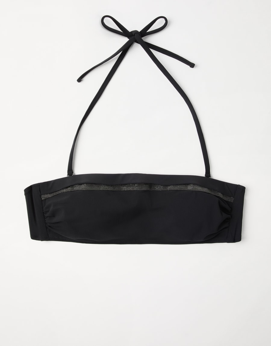 Bikini bandeau top with monili Black Woman - Brunello Cucinelli