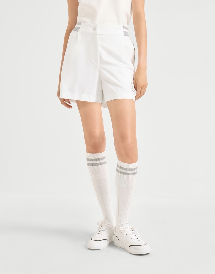 Lightweight French terry shorts White Woman - Brunello Cucinelli