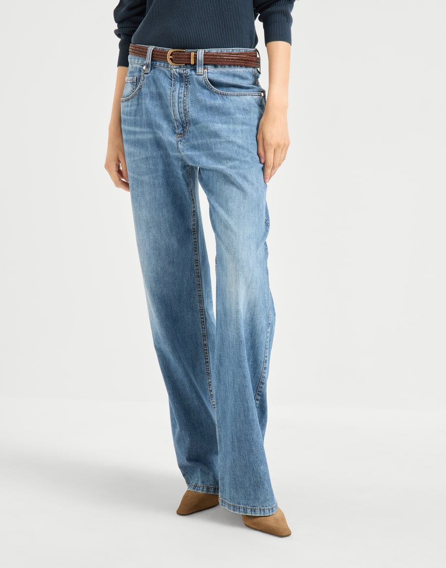 Contemporary Loose trousers Medium Denim Woman - Brunello Cucinelli
