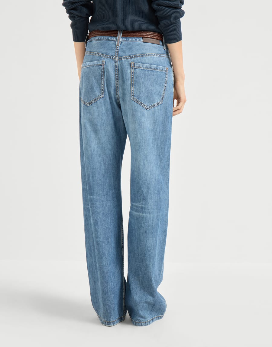Contemporary Loose trousers Medium Denim Woman - Brunello Cucinelli