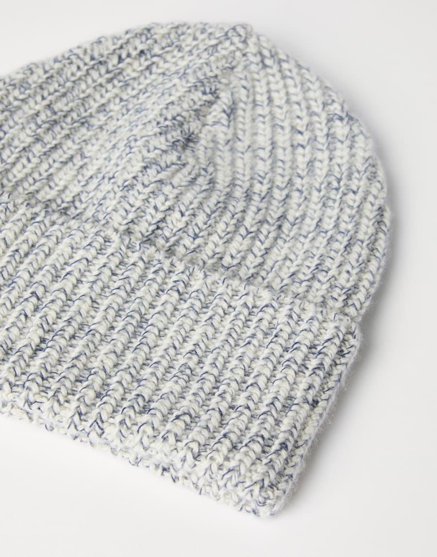 Cashmere rib knit beanie Azure Man - Brunello Cucinelli
