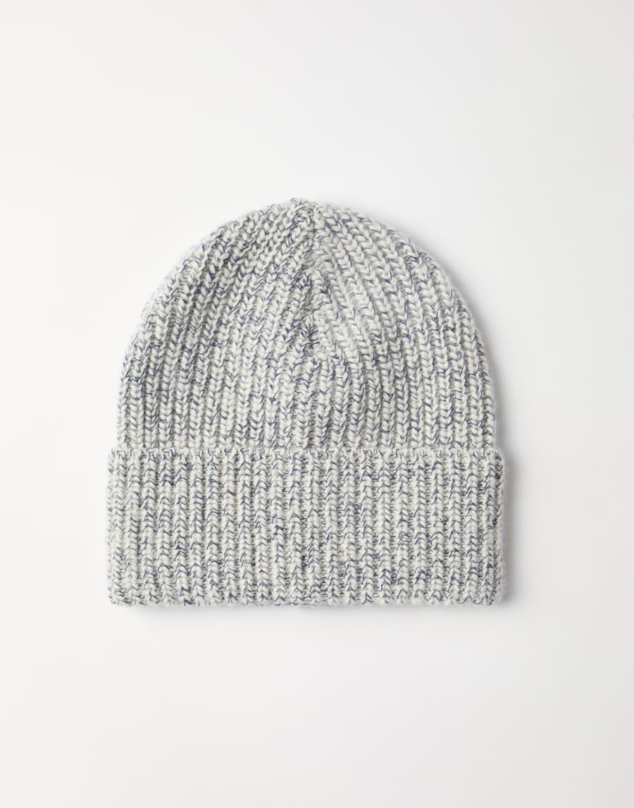 Cashmere rib knit beanie Azure Man - Brunello Cucinelli