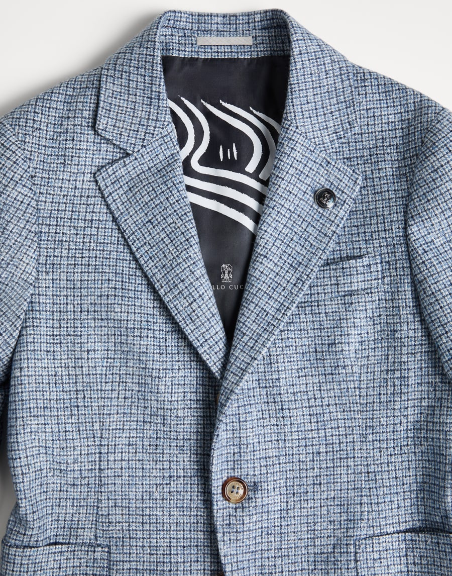Checked flannel blazer Light Grey Boys - Brunello Cucinelli