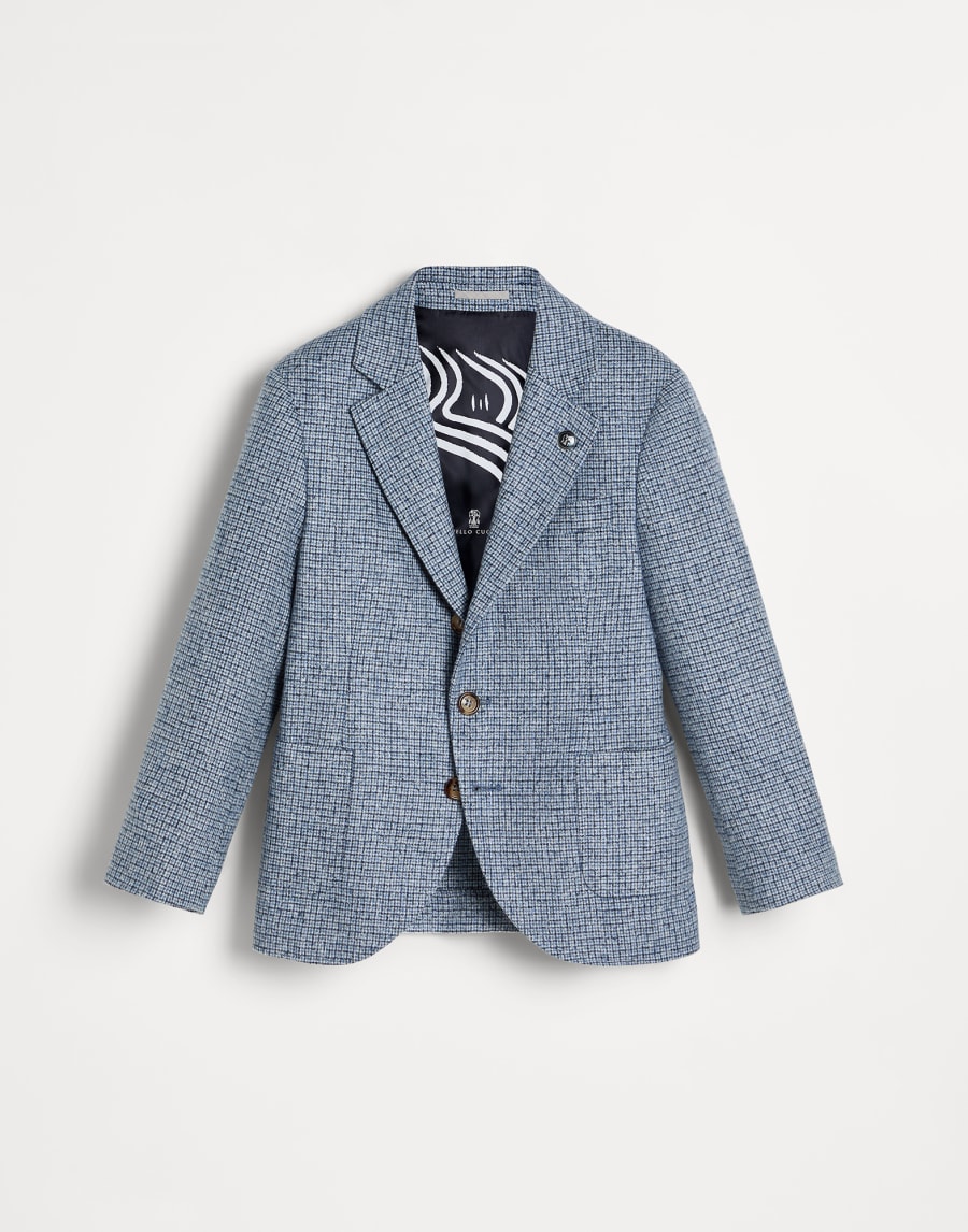 Checked flannel blazer Light Grey Boys - Brunello Cucinelli