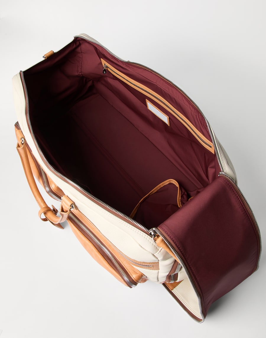 Grained calfskin trolley bag Ivory Man - Brunello Cucinelli