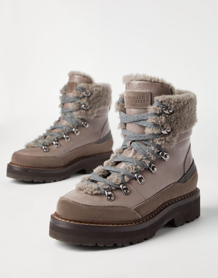 Mountain-Boots mit Monili Schlammbraun Damen - Brunello Cucinelli