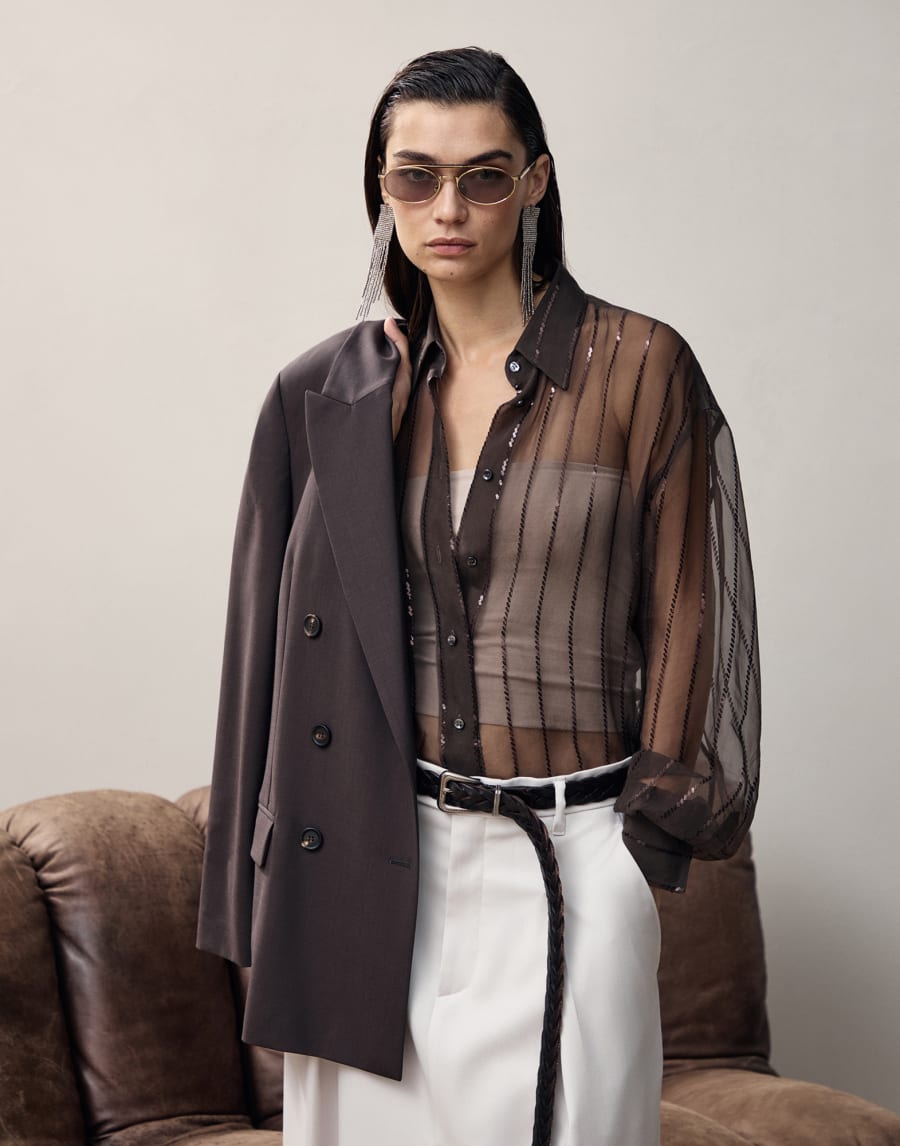 Titanium and horn sunglasses Gold Eyewear - Brunello Cucinelli