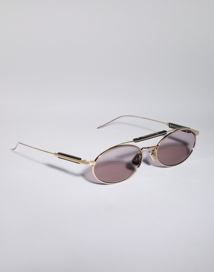 Titanium and horn sunglasses Gold Eyewear - Brunello Cucinelli