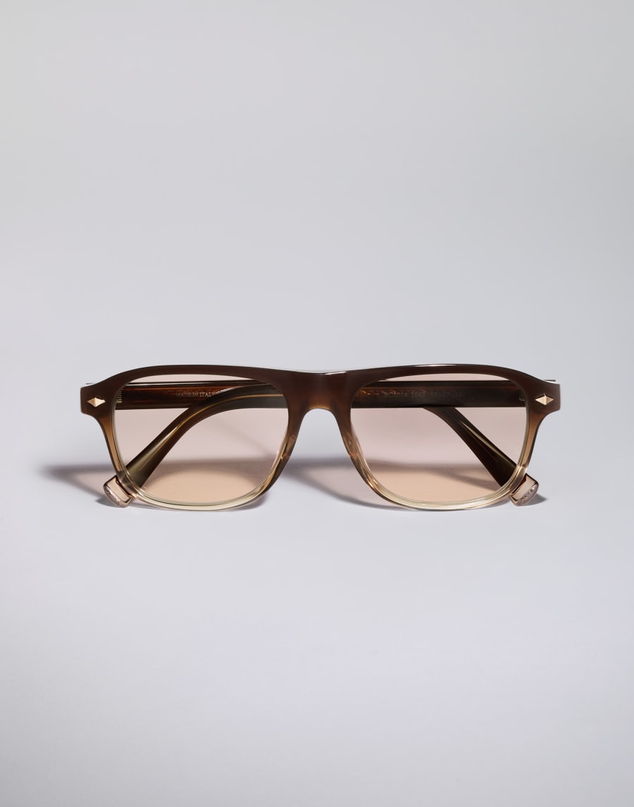 Rectangular acetate frame Brown Fade Eyewear - Brunello Cucinelli